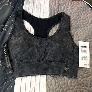 Wild fox black stone washed size Med sports bra